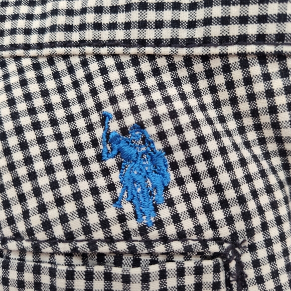 US Polo Assn men's checkered shorts plaid summer boat casual black white cotton - Picture 8 of 11